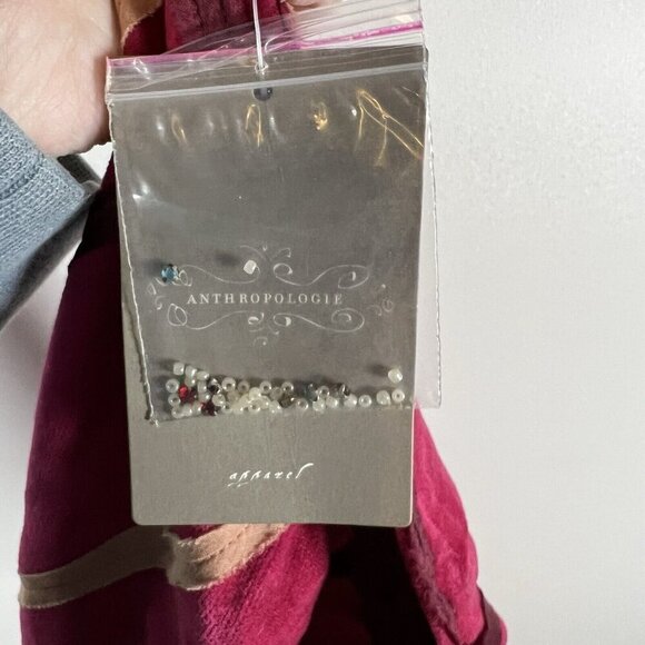 NWT Anthropologie Fei Velvet Embroidered Beaded Silk Blend Skirt Women’s Size 14 - Picture 12 of 13